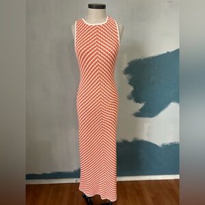 Women’s House of Harlow Orange and White Chevron Knit Dress